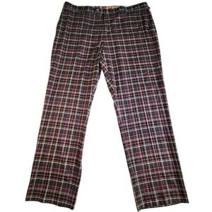 PAISLEY & GRAY Slim Fit Pants Mens 40 x 32 Brown Red Plaid Trousers NEW